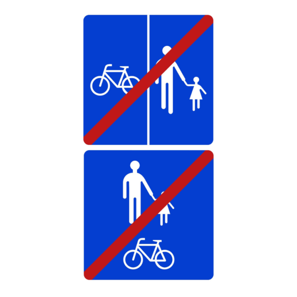 F,20aa / F,20ba Fin de chemin conseillé pour cyclistes et piétons