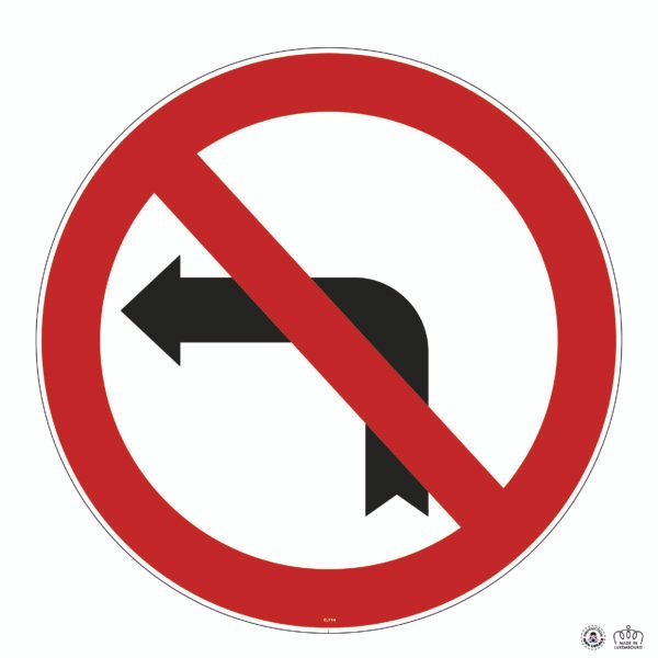 C,11a Interdiction de tourner à gauche à la prochaine intersection