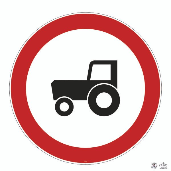 C,3k Accès interdit aux conducteurs de tracteurs