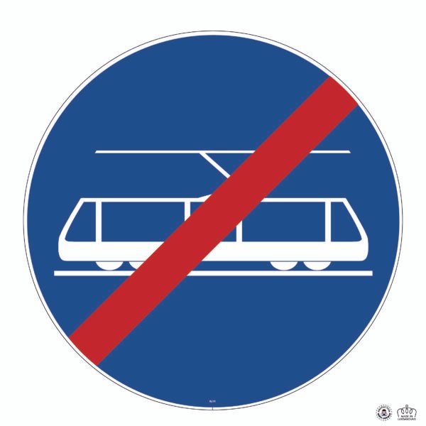 D,11a ﬁn d’une voie de circulation réservée aux tramways