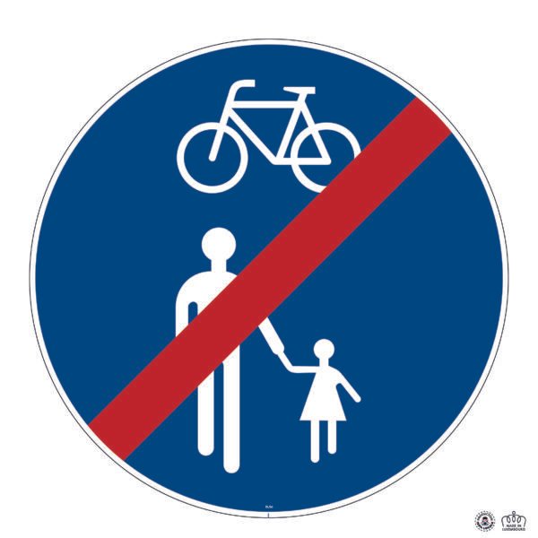 D,5ba Fin du chemin obligatoire pour cyclistes et piétons