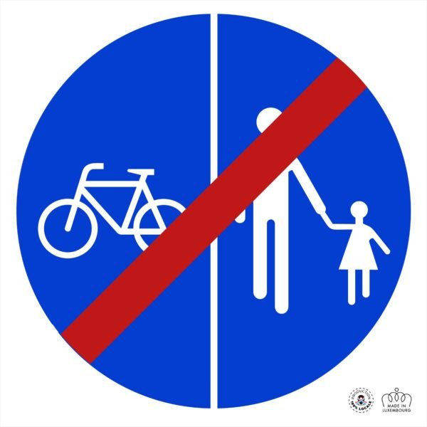 D,5aa Fin du chemin obligatoire pour cyclistes et piétons