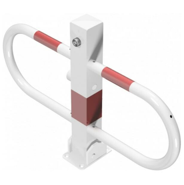 Barrière de stationnement rabattable avec serrure triangulaire – Image 2