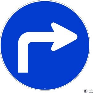 D,1a Direction obligatoire à intersection à droit